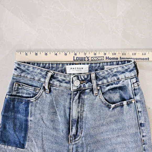 PACSUN Patchwork Denim Cut Off Jeans Womens Size 23 - Picture 9 of 10
